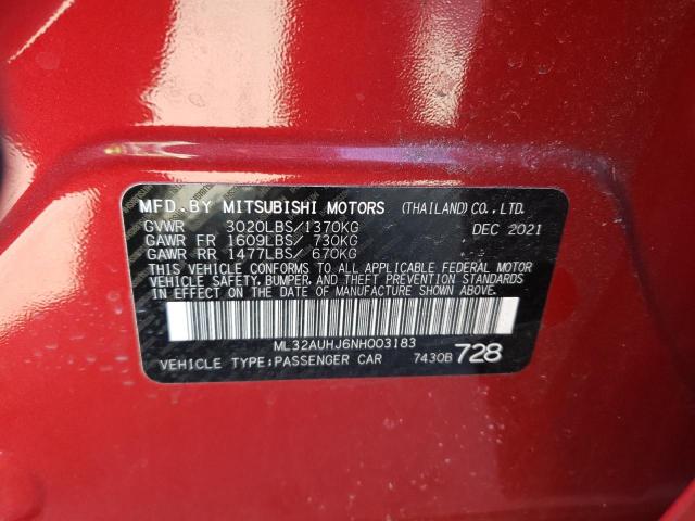 Photo 11 VIN: ML32AUHJ6NH003183 - MITSUBISHI MIRAGE ES 