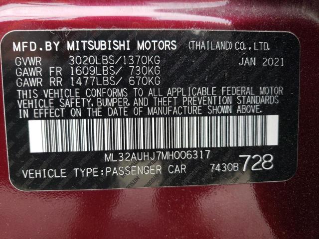 Photo 11 VIN: ML32AUHJ7MH006317 - MITSUBISHI MIRAGE 