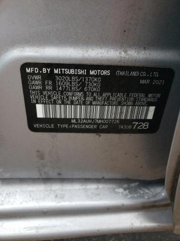 Photo 12 VIN: ML32AUHJ7MH007726 - MITSUBISHI MIRAGE 