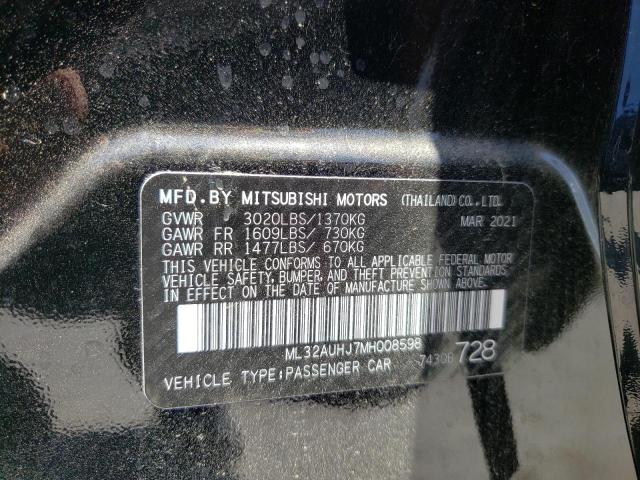 Photo 9 VIN: ML32AUHJ7MH008598 - MITSUBISHI MIRAGE ES 