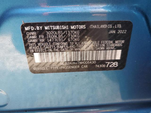 Photo 9 VIN: ML32AUHJ7NH005430 - MITSUBISHI MIRAGE ES 