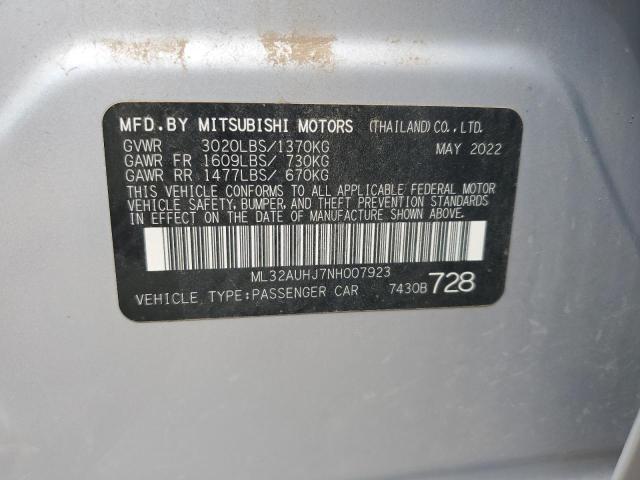 Photo 11 VIN: ML32AUHJ7NH007923 - MITSUBISHI MIRAGE ES 