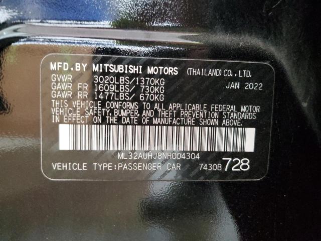 Photo 11 VIN: ML32AUHJ8NH004304 - MITSUBISHI MIRAGE ES 