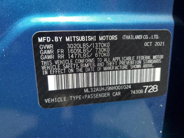 Photo 12 VIN: ML32AUHJ9NH001024 - MITSUBISHI MIRAGE ES 