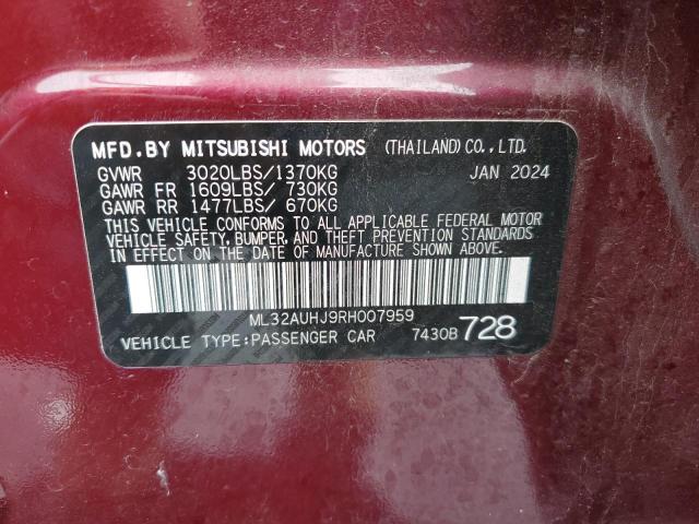 Photo 12 VIN: ML32AUHJ9RH007959 - MITSUBISHI MIRAGE ES 