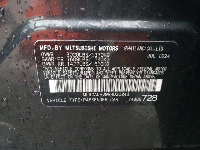 Photo 12 VIN: ML32AUHJ9RH020243 - MITSUBISHI MIRAGE ES 