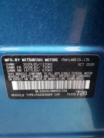 Photo 12 VIN: ML32AUHJXMH001354 - MITSUBISHI MIRAGE 