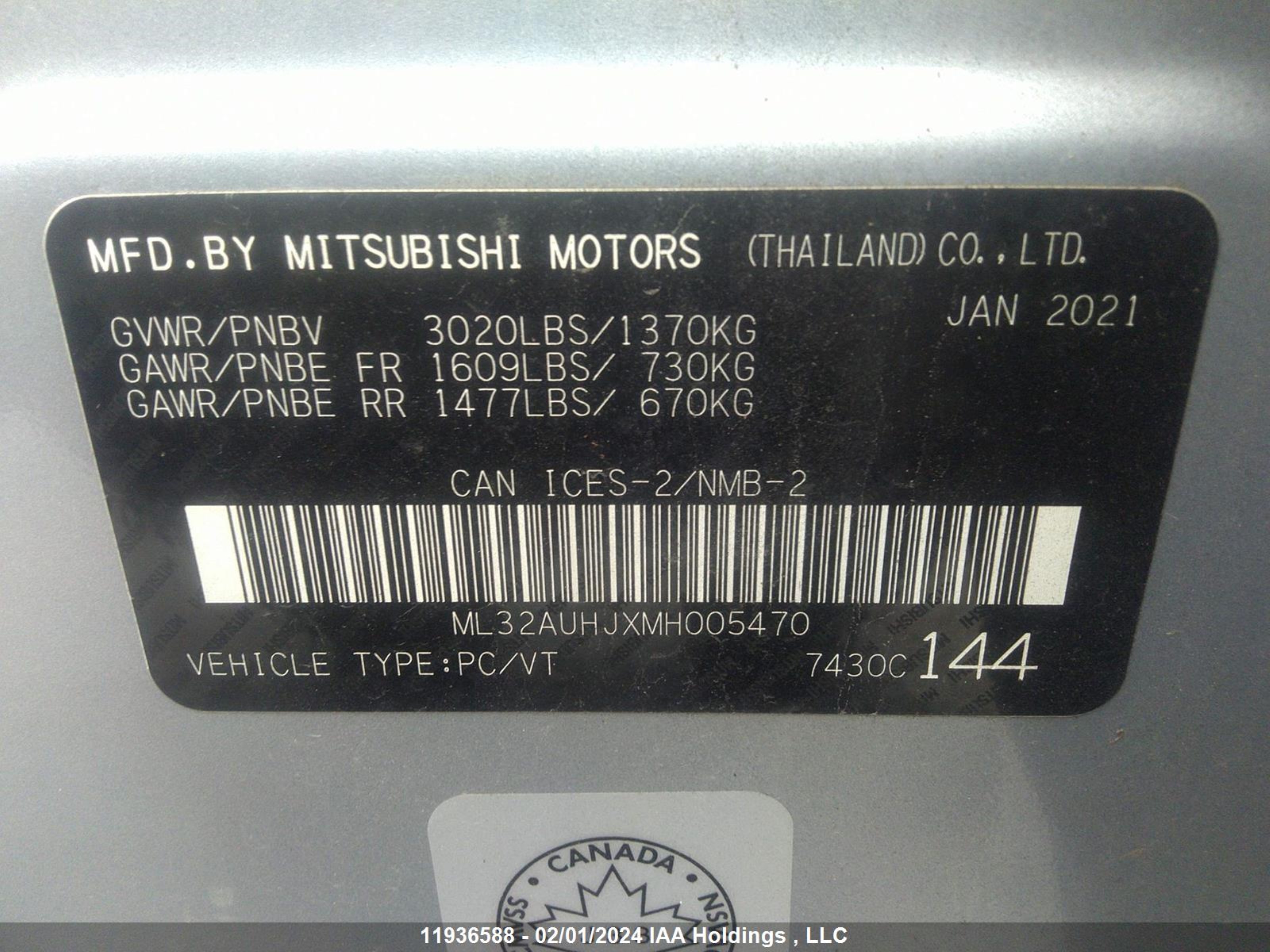 Photo 8 VIN: ML32AUHJXMH005470 - MITSUBISHI MIRAGE 