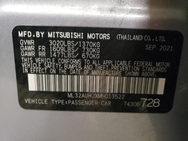 Photo 11 VIN: ML32AUHJXMH013522 - MITSUBISHI MIRAGE ES 