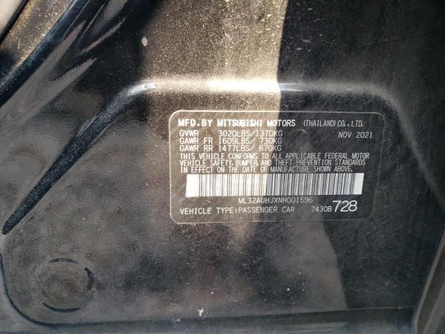 Photo 9 VIN: ML32AUHJXNH001596 - MITSUBISHI MIRAGE ES 