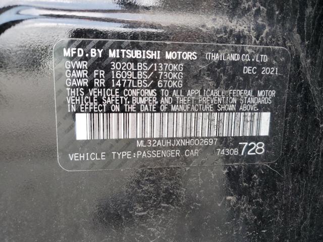 Photo 11 VIN: ML32AUHJXNH002697 - MITSUBISHI MIRAGE ES 