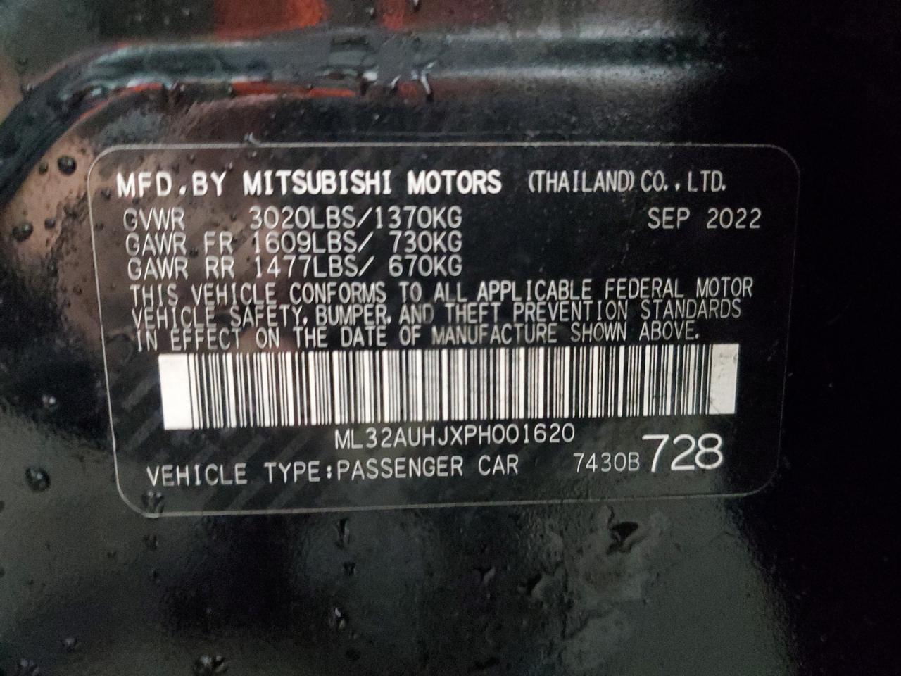 Photo 11 VIN: ML32AUHJXPH001620 - MITSUBISHI MIRAGE 