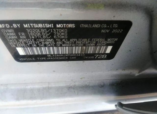 Photo 8 VIN: ML32AUHJXPH003433 - MITSUBISHI MIRAGE 