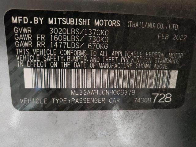 Photo 11 VIN: ML32AWHJ0NH006379 - MITSUBISHI MIRAGE SE 