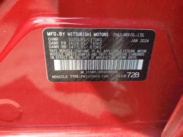 Photo 12 VIN: ML32AWHJ3RH008889 - MITSUBISHI MIRAGE SE 