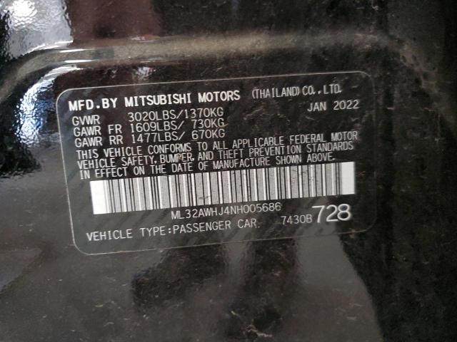 Photo 12 VIN: ML32AWHJ4NH005686 - MITSUBISHI MIRAGE SE 