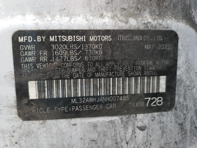 Photo 11 VIN: ML32AWHJ4NH007485 - MITSUBISHI MIRAGE SE 