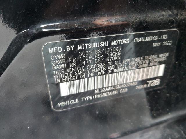 Photo 11 VIN: ML32AWHJ5NH007480 - MITSUBISHI MIRAGE SE 