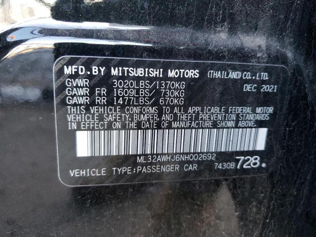 Photo 11 VIN: ML32AWHJ6NH002692 - MITSUBISHI MIRAGE SE 