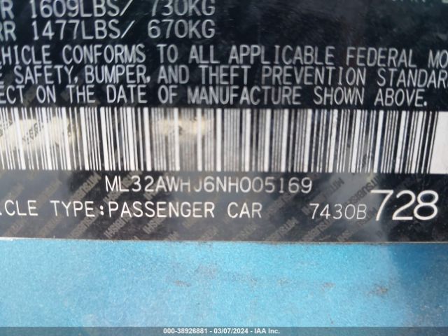 Photo 8 VIN: ML32AWHJ6NH005169 - MITSUBISHI MIRAGE 