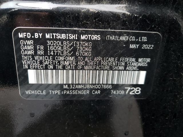 Photo 11 VIN: ML32AWHJ8NH007666 - MITSUBISHI MIRAGE SE 