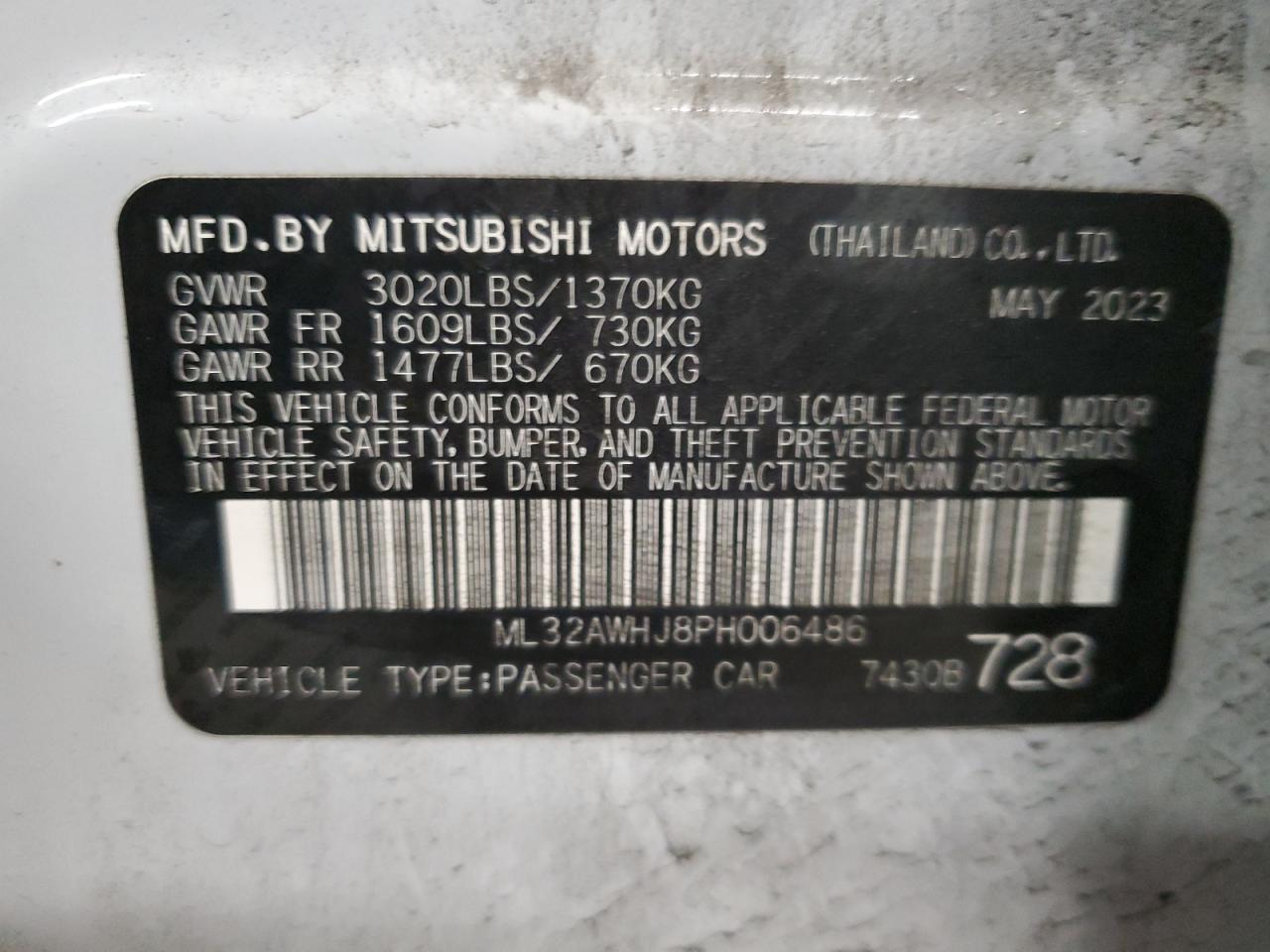 Photo 11 VIN: ML32AWHJ8PH006486 - MITSUBISHI MIRAGE 