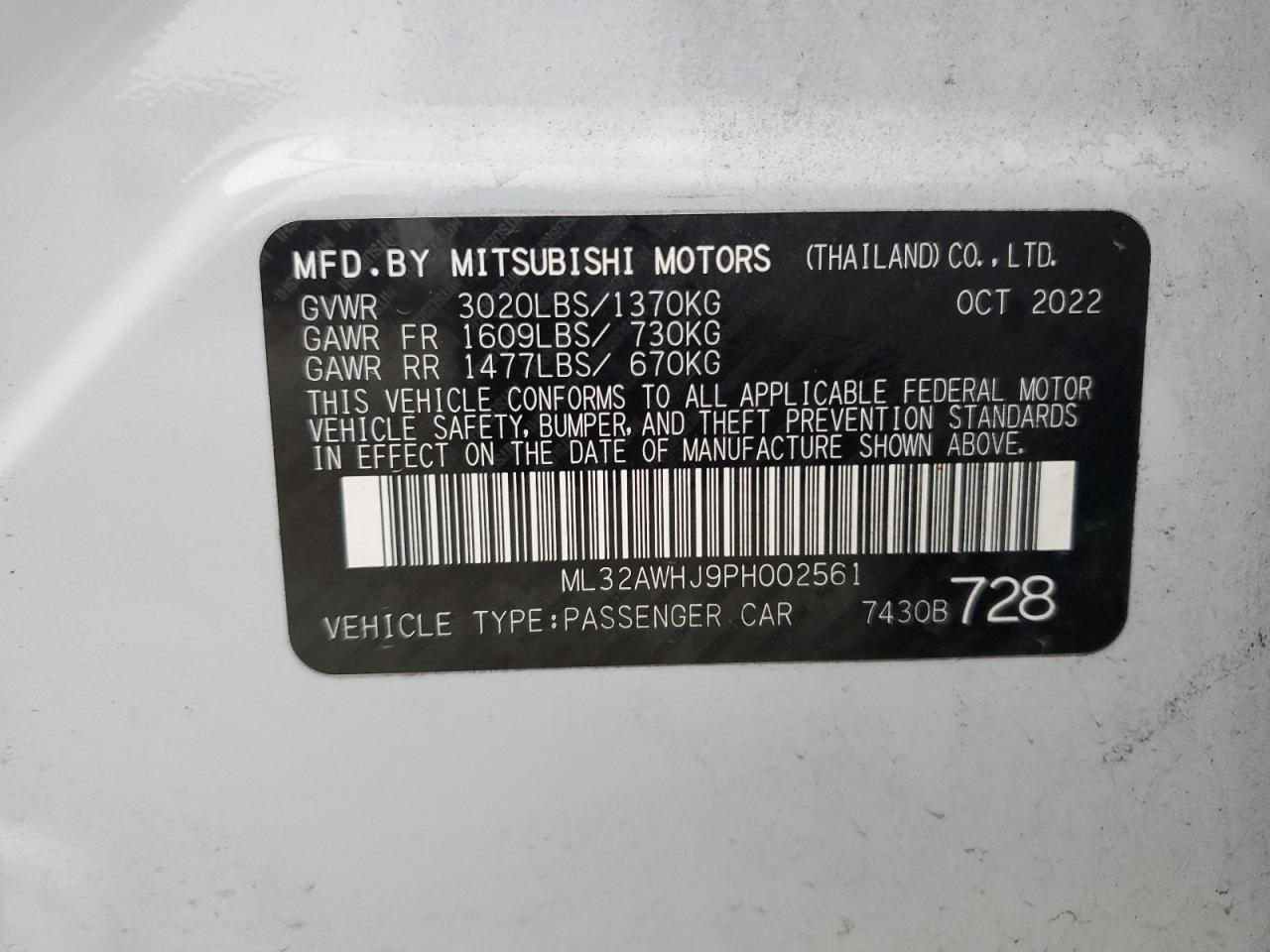 Photo 11 VIN: ML32AWHJ9PH002561 - MITSUBISHI MIRAGE 