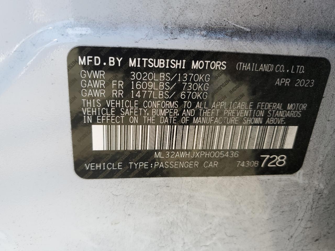 Photo 11 VIN: ML32AWHJXPH005436 - MITSUBISHI MIRAGE 