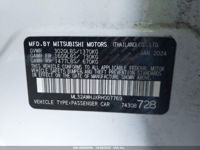 Photo 8 VIN: ML32AWHJXRH007769 - MITSUBISHI MIRAGE 