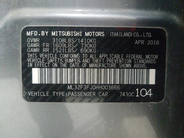 Photo 9 VIN: ML32F3FJ0HH003666 - MITSUBISHI MIRAGE G4 