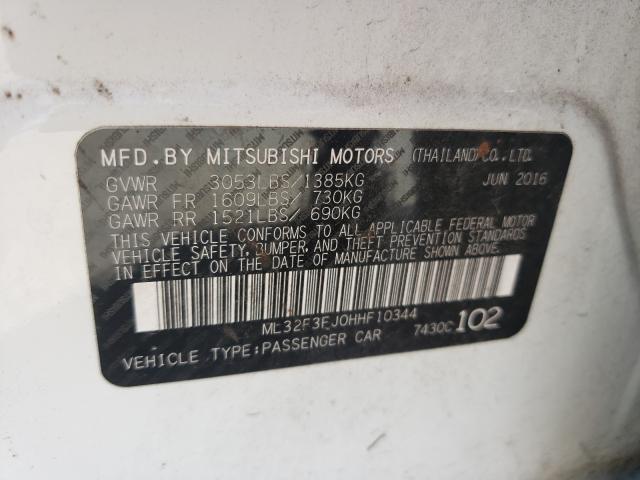 Photo 9 VIN: ML32F3FJ0HHF10344 - MITSUBISHI MIRAGE G4 