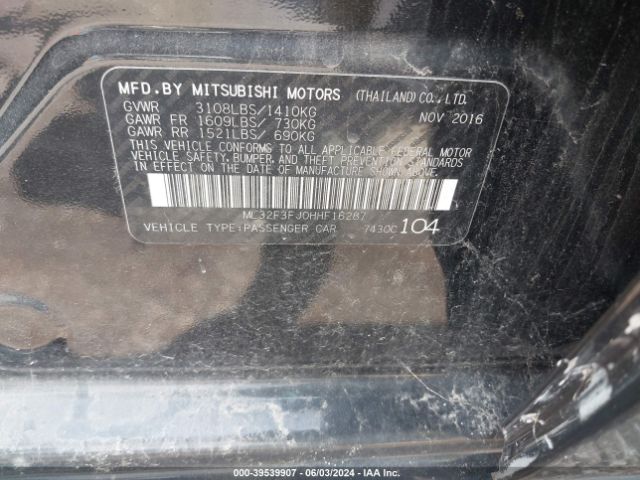 Photo 8 VIN: ML32F3FJ0HHF16287 - MITSUBISHI MIRAGE G4 