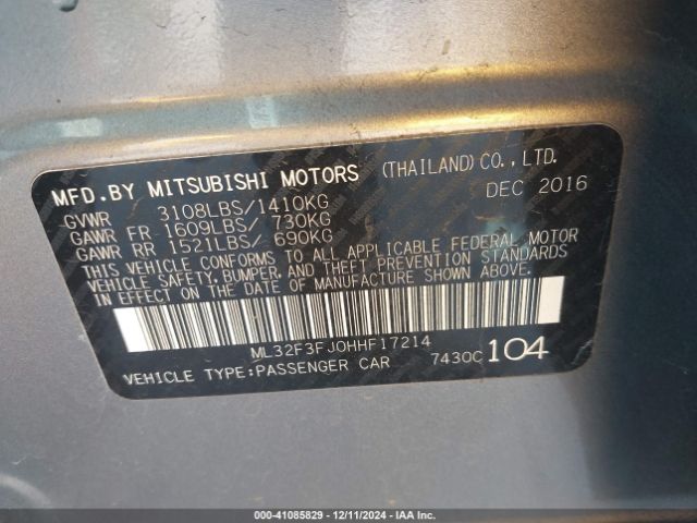 Photo 8 VIN: ML32F3FJ0HHF17214 - MITSUBISHI MIRAGE G4 