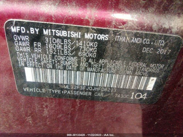 Photo 8 VIN: ML32F3FJ0JHF08213 - MITSUBISHI MIRAGE G4 