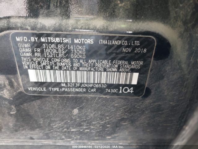 Photo 8 VIN: ML32F3FJ0KHF06530 - MITSUBISHI MIRAGE G4 