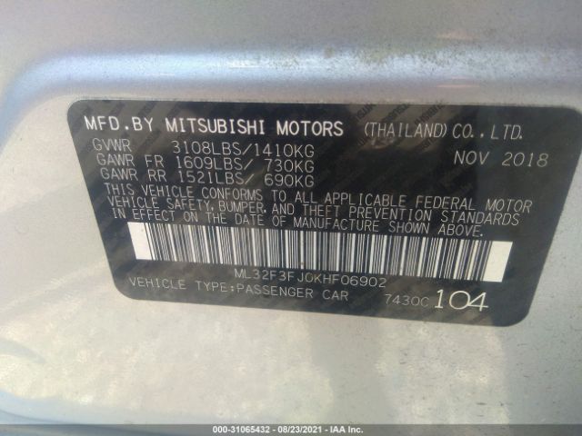 Photo 8 VIN: ML32F3FJ0KHF06902 - MITSUBISHI MIRAGE G4 