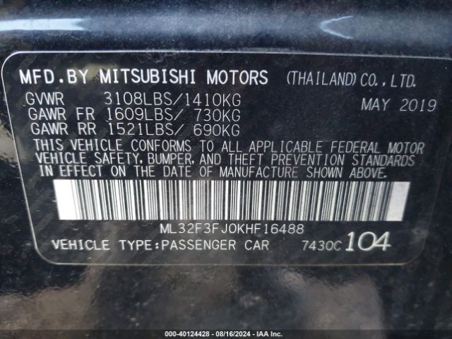 Photo 8 VIN: ML32F3FJ0KHF16488 - MITSUBISHI MIRAGE G4 