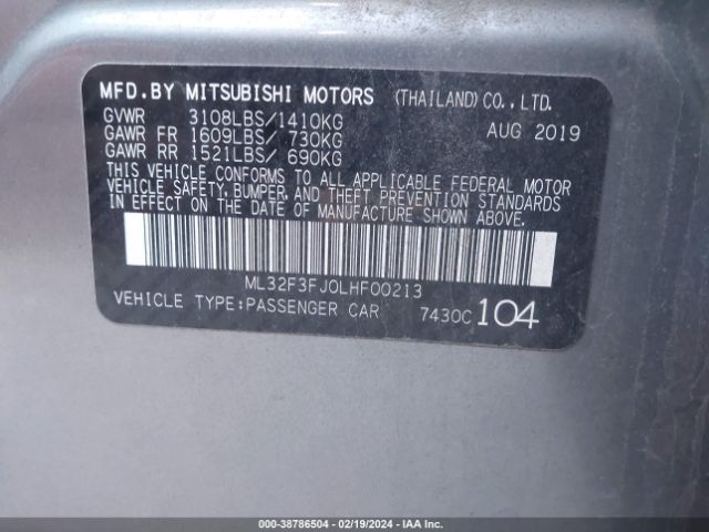 Photo 8 VIN: ML32F3FJ0LHF00213 - MITSUBISHI MIRAGE G4 