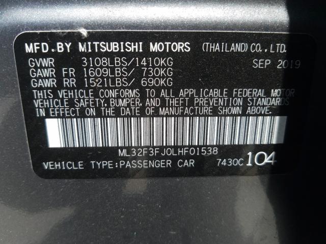 Photo 9 VIN: ML32F3FJ0LHF01538 - MITSUBISHI MIRAGE G4 