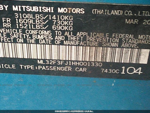 Photo 8 VIN: ML32F3FJ1HH001330 - MITSUBISHI MIRAGE G4 