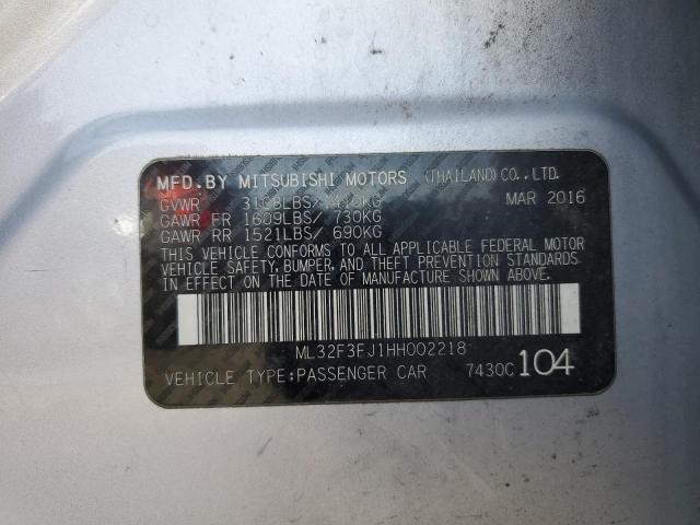 Photo 11 VIN: ML32F3FJ1HH002218 - MITSUBISHI MIRAGE 