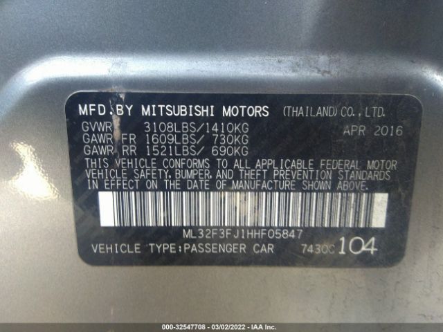 Photo 8 VIN: ML32F3FJ1HHF05847 - MITSUBISHI MIRAGE G4 