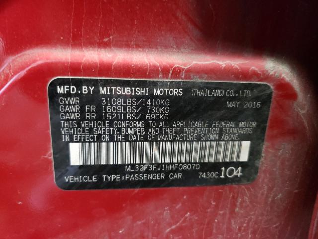 Photo 9 VIN: ML32F3FJ1HHF08070 - MITSUBISHI MIRAGE G4 