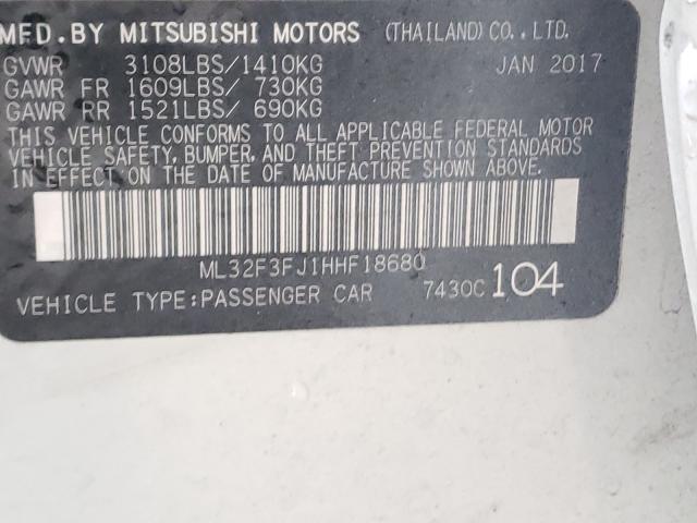 Photo 9 VIN: ML32F3FJ1HHF18680 - MITSUBISHI MIRAGE G4 