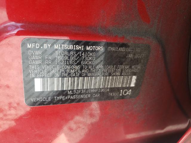 Photo 9 VIN: ML32F3FJ1HHF19604 - MITSUBISHI MIRAGE G4 