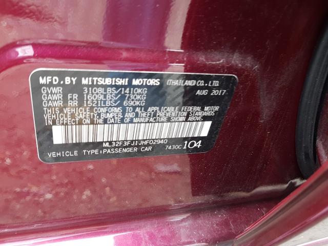 Photo 9 VIN: ML32F3FJ1JHF02940 - MITSUBISHI MIRAGE G4 