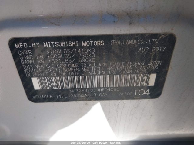 Photo 8 VIN: ML32F3FJ1JHF04090 - MITSUBISHI MIRAGE G4 