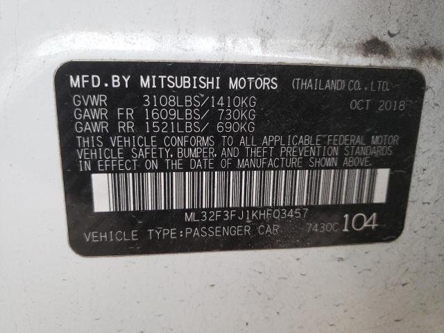 Photo 11 VIN: ML32F3FJ1KHF03457 - MITSUBISHI MIRAGE 