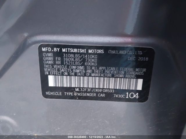 Photo 8 VIN: ML32F3FJ1KHF08593 - MITSUBISHI MIRAGE G4 