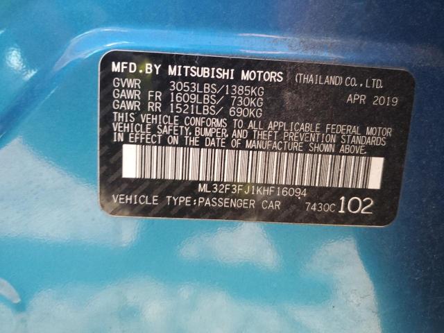 Photo 11 VIN: ML32F3FJ1KHF16094 - MITSUBISHI MIRAGE 